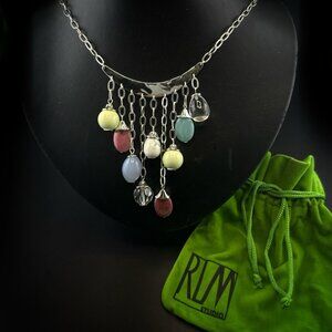 RLM Studio Robert Lee Morris Necklace Gemstone Sterling Silver Dangle 925 Modern